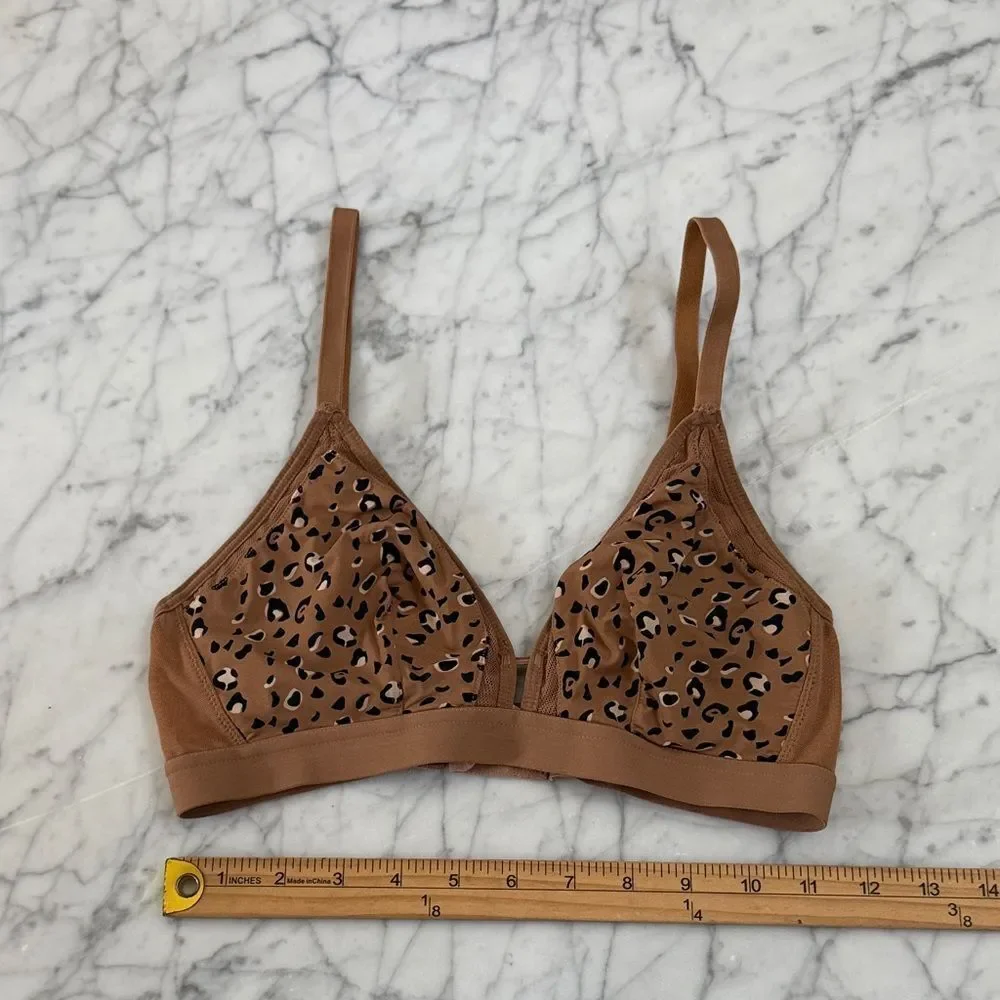 Lively Sz 1 Leopard Print Brown Bralette